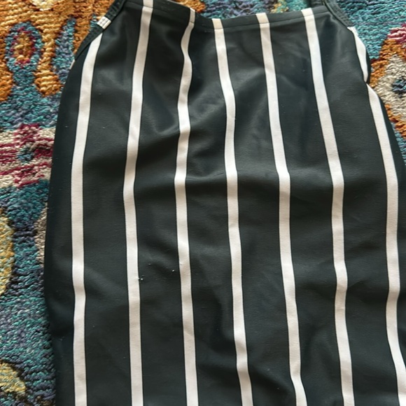 Albion THE MEGAN ONE-PIECE SWIMSUIT Green and White Stripe Medium - Picture 7 of 11